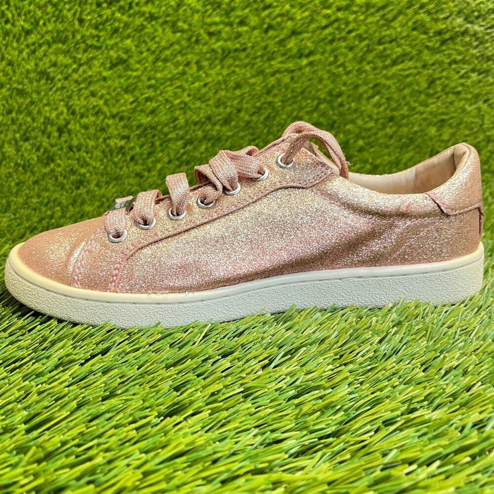 UGG Milo Glitter Womens Size 7 Pink White Athletic Walking Shoes Sneakers - Picture 2 of 10
